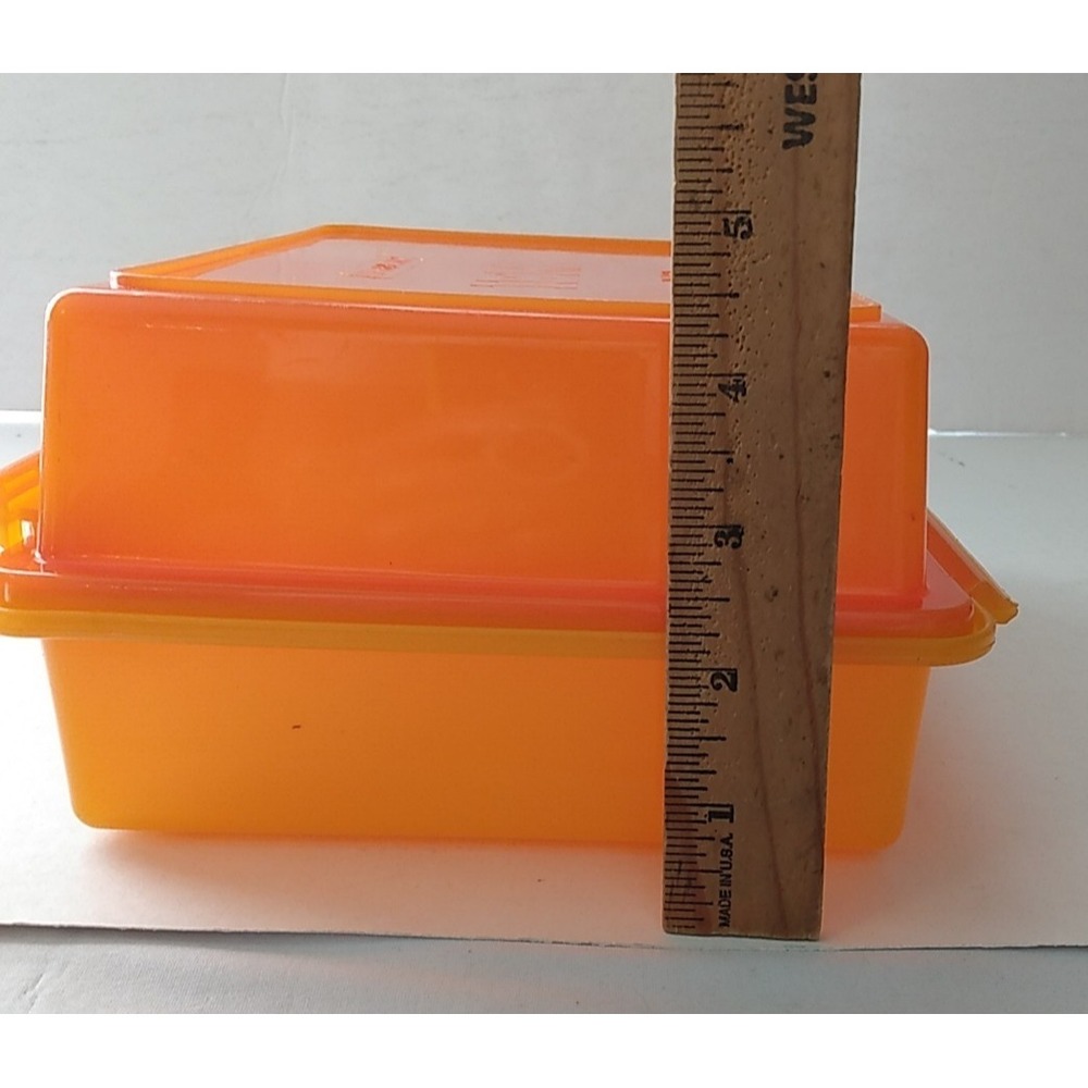 Vintage IBM Plastic Box Computer Storage Orange Rare - Picture 8 of 15
